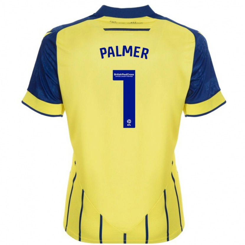 Danxen Hombre Camiseta Alex Palmer #1 Amarillo Azul 2ª Equipación 2024/25 La Camisa