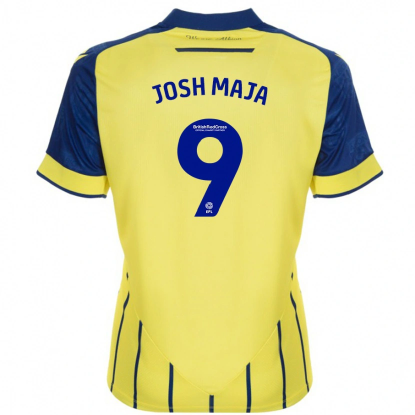 Danxen Hombre Camiseta Josh Maja #9 Amarillo Azul 2ª Equipación 2024/25 La Camisa
