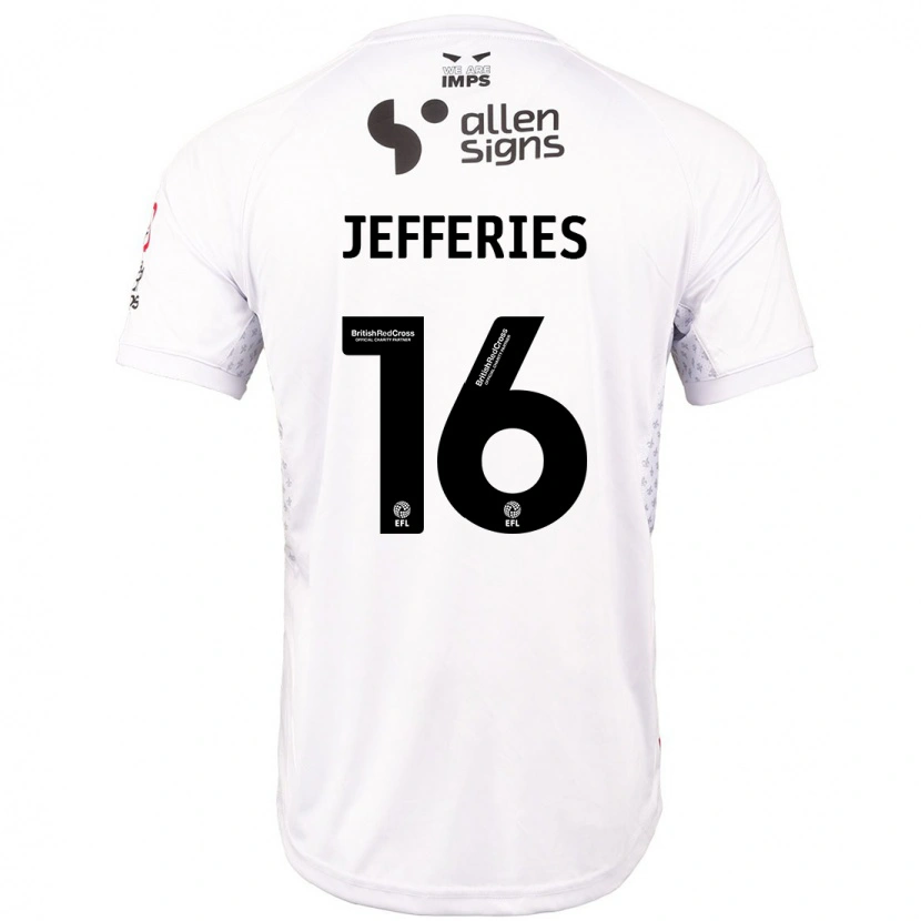 Danxen Hombre Camiseta Dom Jefferies #16 Rojo Blanco 2ª Equipación 2024/25 La Camisa