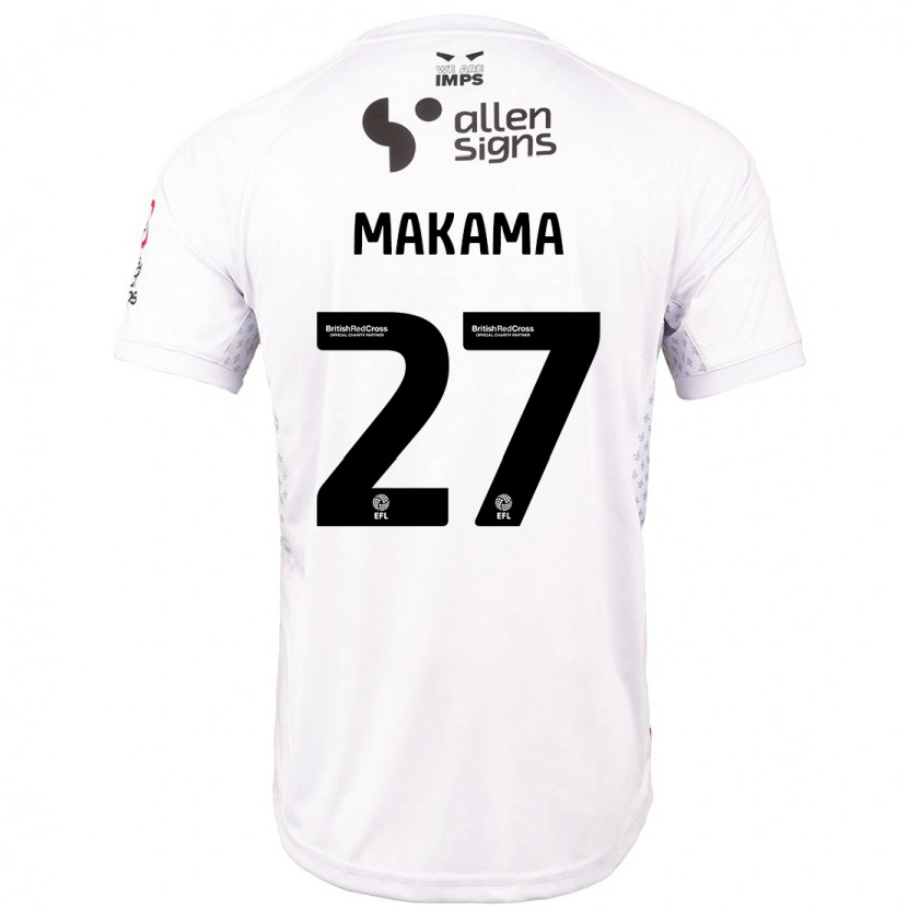Danxen Hombre Camiseta Jovon Makama #27 Rojo Blanco 2ª Equipación 2024/25 La Camisa