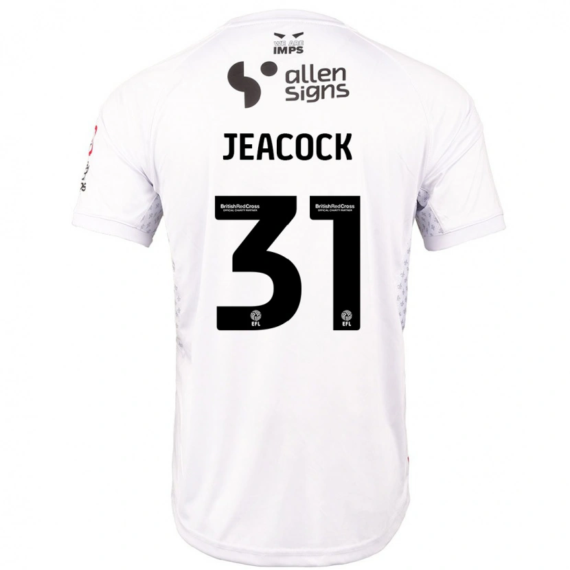 Danxen Hombre Camiseta Zach Jeacock #31 Rojo Blanco 2ª Equipación 2024/25 La Camisa