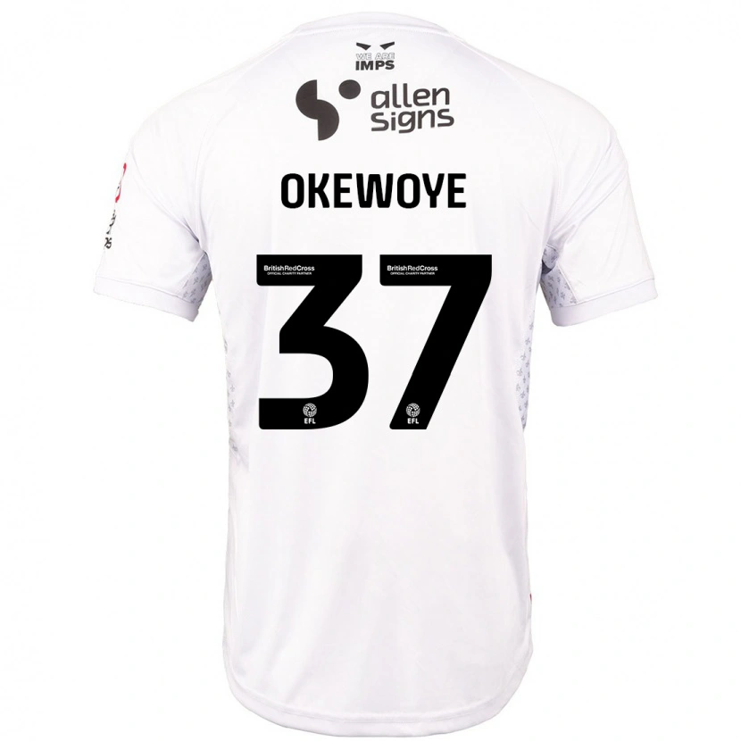 Danxen Hombre Camiseta Gbolahan Okewoye #37 Rojo Blanco 2ª Equipación 2024/25 La Camisa