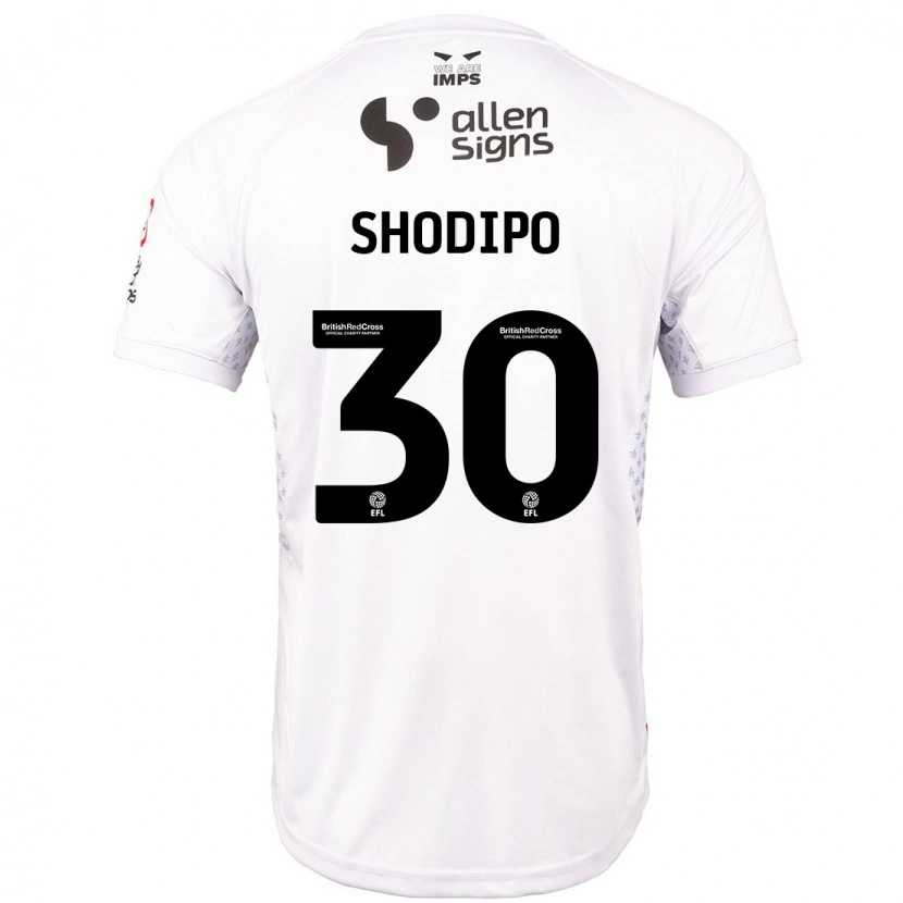 Danxen Hombre Camiseta Olamide Shodipo #30 Rojo Blanco 2ª Equipación 2024/25 La Camisa
