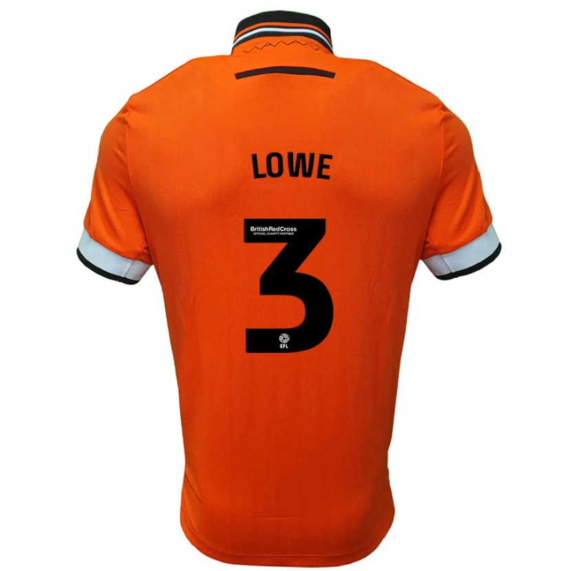 Danxen Hombre Camiseta Max Lowe #3 Naranja Blanco 2ª Equipación 2024/25 La Camisa