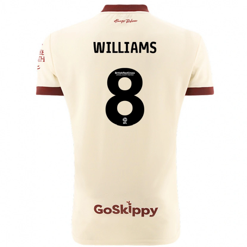 Danxen Hombre Camiseta Joe Williams #8 Crema Blanco 2ª Equipación 2024/25 La Camisa