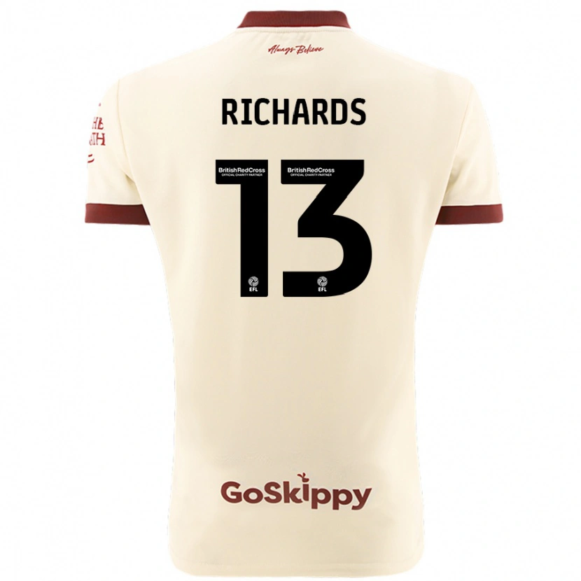 Danxen Hombre Camiseta Harvey Wiles-Richards #13 Crema Blanco 2ª Equipación 2024/25 La Camisa
