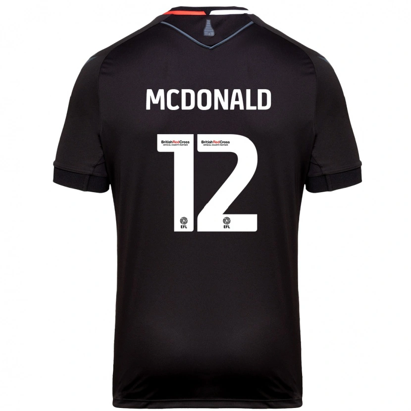 Danxen Hombre Camiseta Kayleigh Mcdonald #12 Negro 2ª Equipación 2024/25 La Camisa