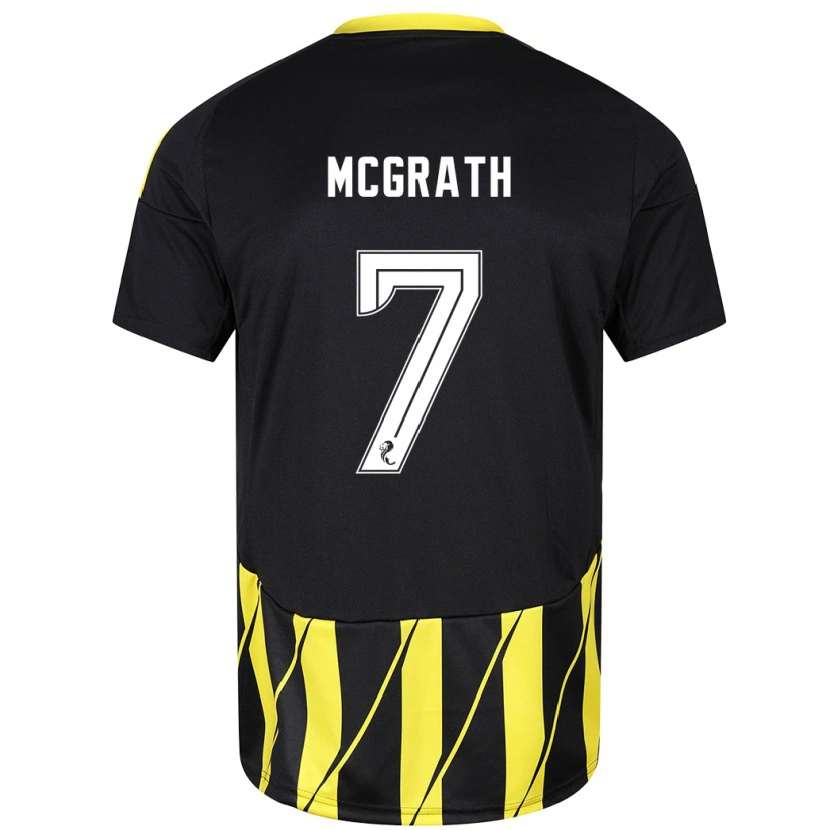 Danxen Hombre Camiseta Jamie Mcgrath #7 Negro Amarillo 2ª Equipación 2024/25 La Camisa