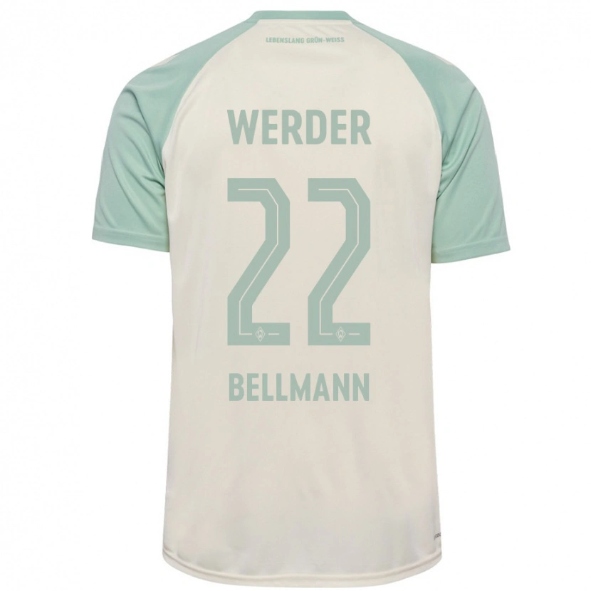 Danxen Hombre Camiseta Paul Bellmann #22 Blanquecino Verde Claro 2ª Equipación 2024/25 La Camisa