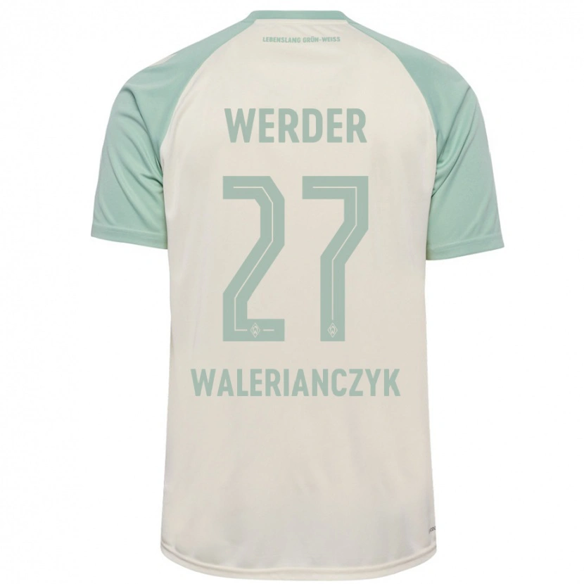 Danxen Hombre Camiseta Dennis Walerianczyk #27 Blanquecino Verde Claro 2ª Equipación 2024/25 La Camisa