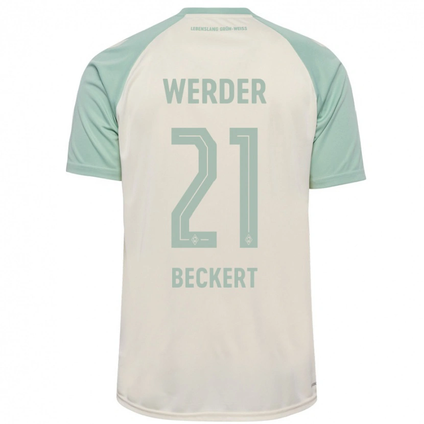 Danxen Hombre Camiseta Jonathan Beckert #21 Blanquecino Verde Claro 2ª Equipación 2024/25 La Camisa
