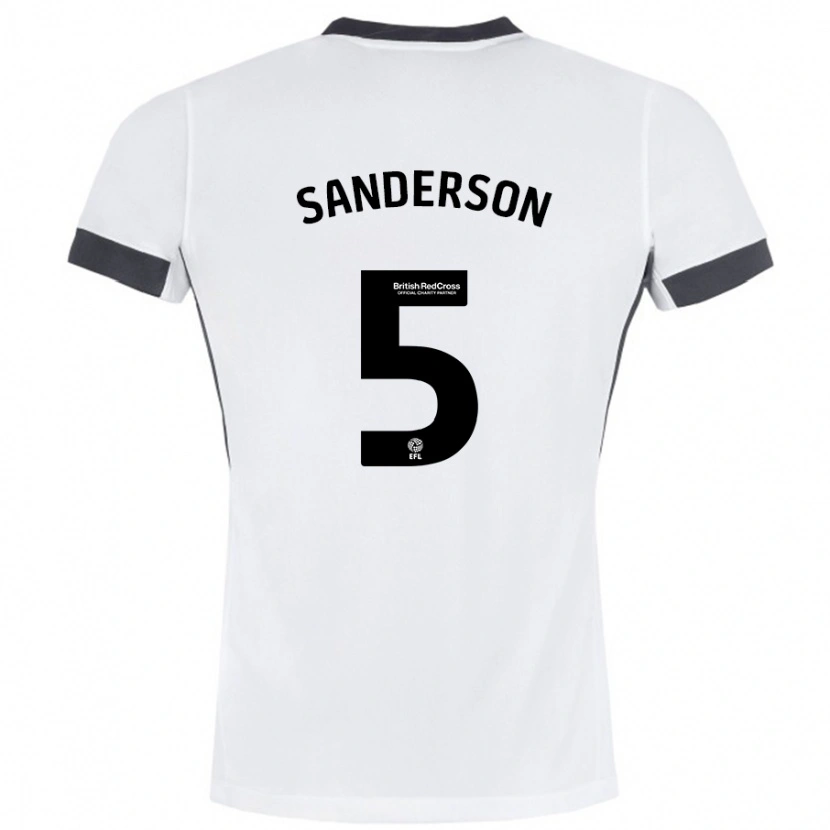 Danxen Hombre Camiseta Dion Sanderson #5 Blanco Negro 2ª Equipación 2024/25 La Camisa