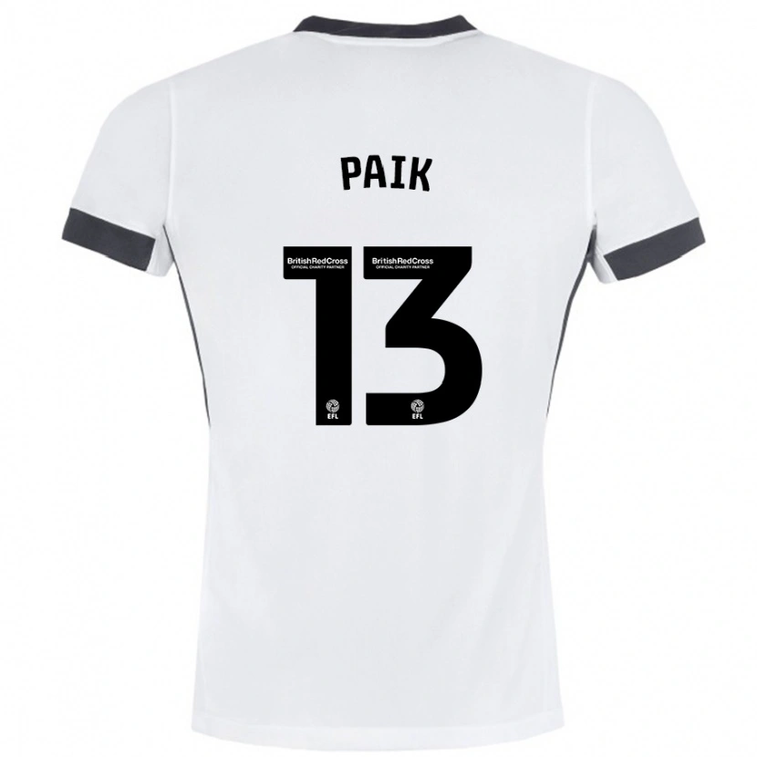 Danxen Hombre Camiseta Seung-Ho Paik #13 Blanco Negro 2ª Equipación 2024/25 La Camisa