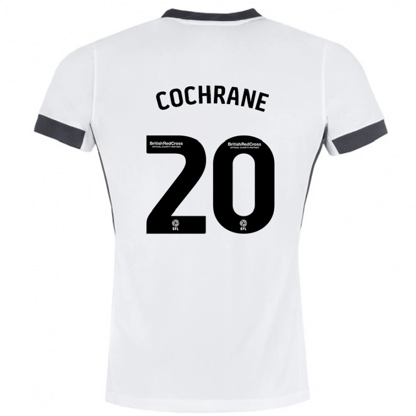 Danxen Hombre Camiseta Alex Cochrane #20 Blanco Negro 2ª Equipación 2024/25 La Camisa