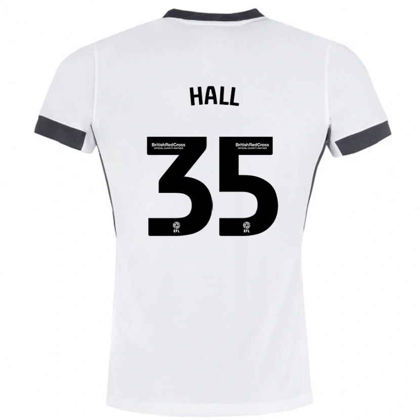 Danxen Hombre Camiseta George Hall #35 Blanco Negro 2ª Equipación 2024/25 La Camisa