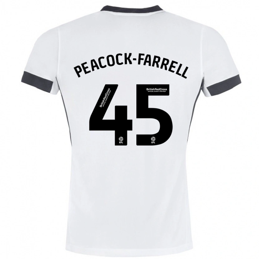 Danxen Hombre Camiseta Bailey Peacock-Farrell #45 Blanco Negro 2ª Equipación 2024/25 La Camisa