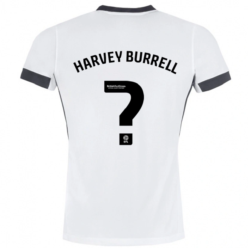 Danxen Hombre Camiseta William Harvey Burrell #0 Blanco Negro 2ª Equipación 2024/25 La Camisa