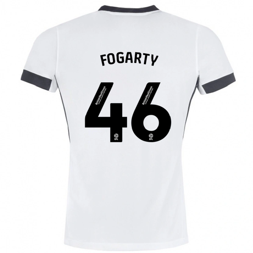 Danxen Hombre Camiseta Tom Fogarty #46 Blanco Negro 2ª Equipación 2024/25 La Camisa