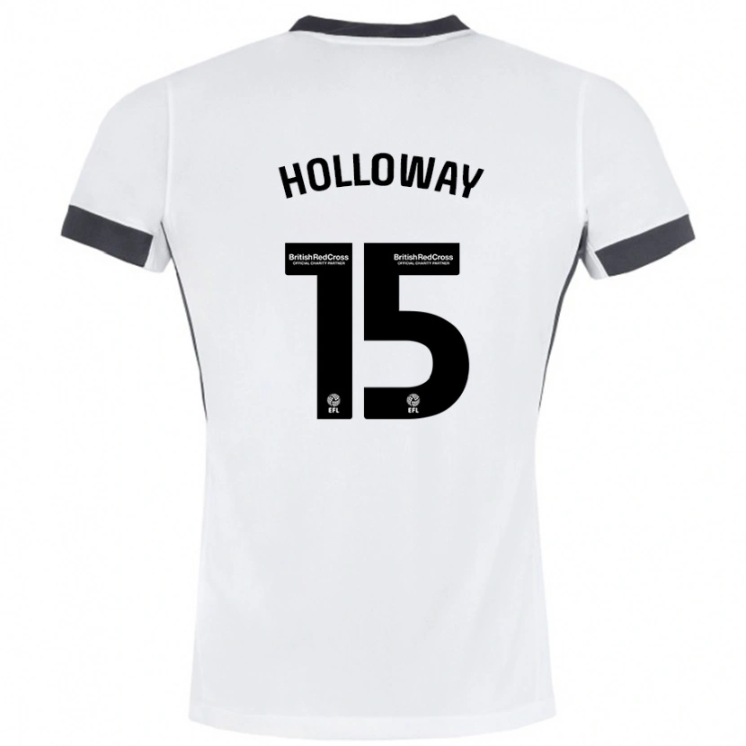 Danxen Hombre Camiseta Rebecca Holloway #15 Blanco Negro 2ª Equipación 2024/25 La Camisa