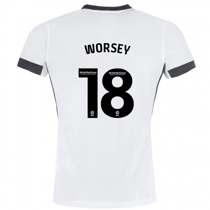 Danxen Hombre Camiseta Louanne Worsey #18 Blanco Negro 2ª Equipación 2024/25 La Camisa