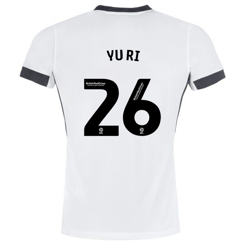 Danxen Hombre Camiseta Choe Yu-Ri #26 Blanco Negro 2ª Equipación 2024/25 La Camisa