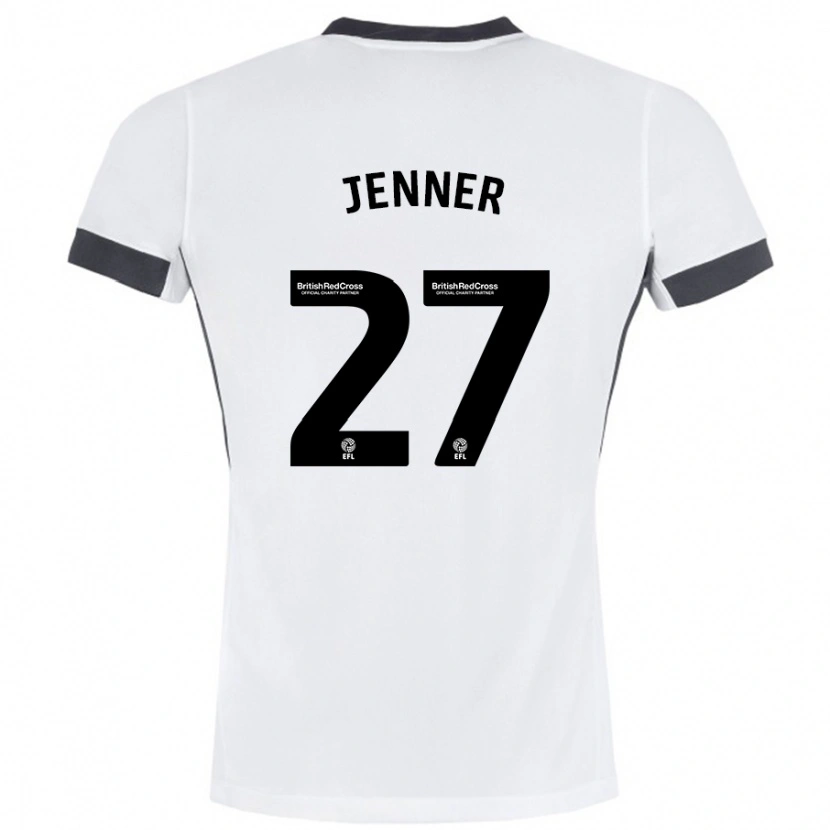 Danxen Hombre Camiseta Abbi Jenner #27 Blanco Negro 2ª Equipación 2024/25 La Camisa