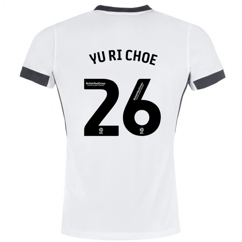 Danxen Hombre Camiseta Yu-Ri Choe #26 Blanco Negro 2ª Equipación 2024/25 La Camisa