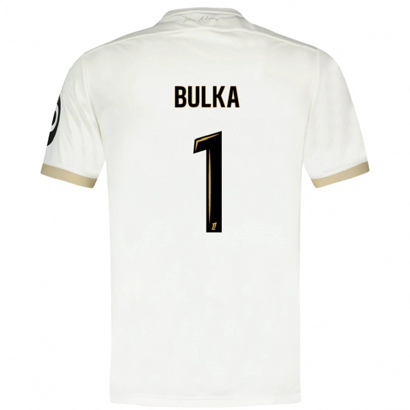 Danxen Hombre Camiseta Marcin Bulka #1 Blanco Dorado 2ª Equipación 2024/25 La Camisa