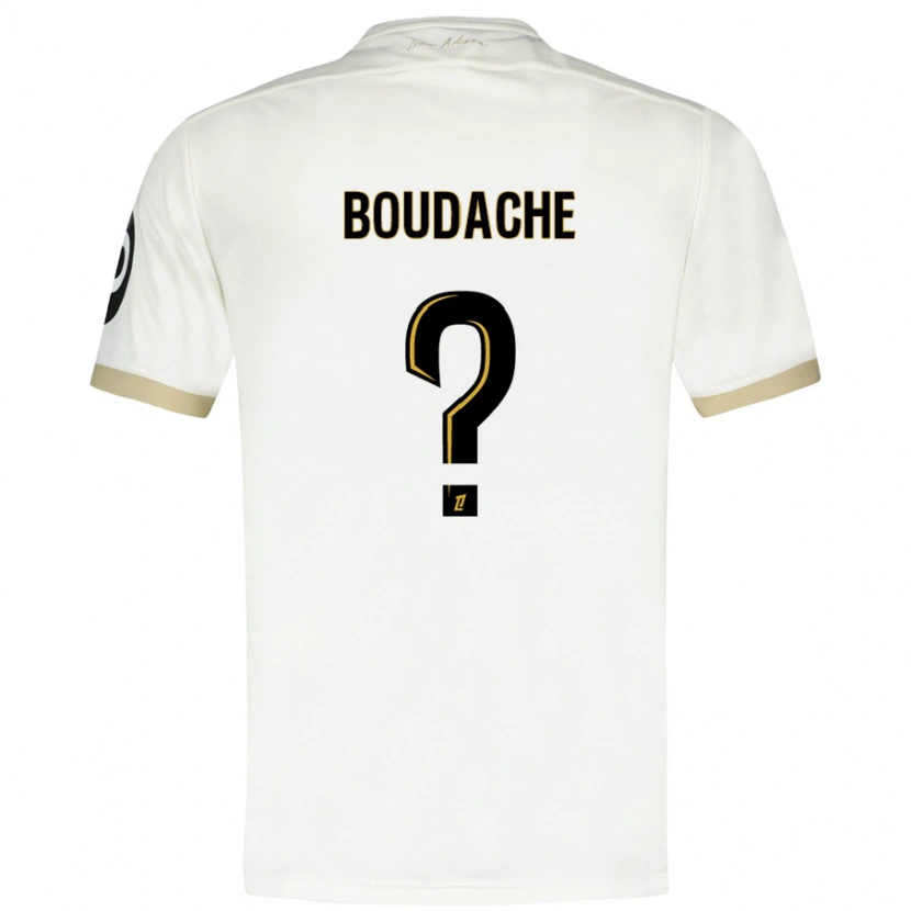 Danxen Hombre Camiseta Kaïl Boudache #0 Blanco Dorado 2ª Equipación 2024/25 La Camisa