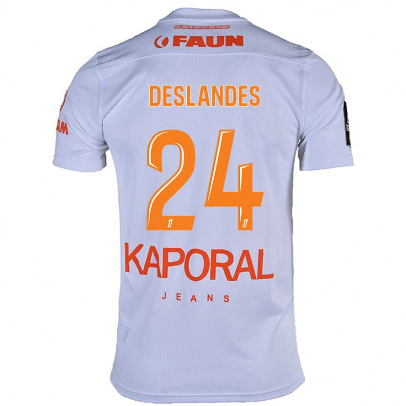 Danxen Hombre Camiseta Océane Deslandes #24 Blanco 2ª Equipación 2024/25 La Camisa