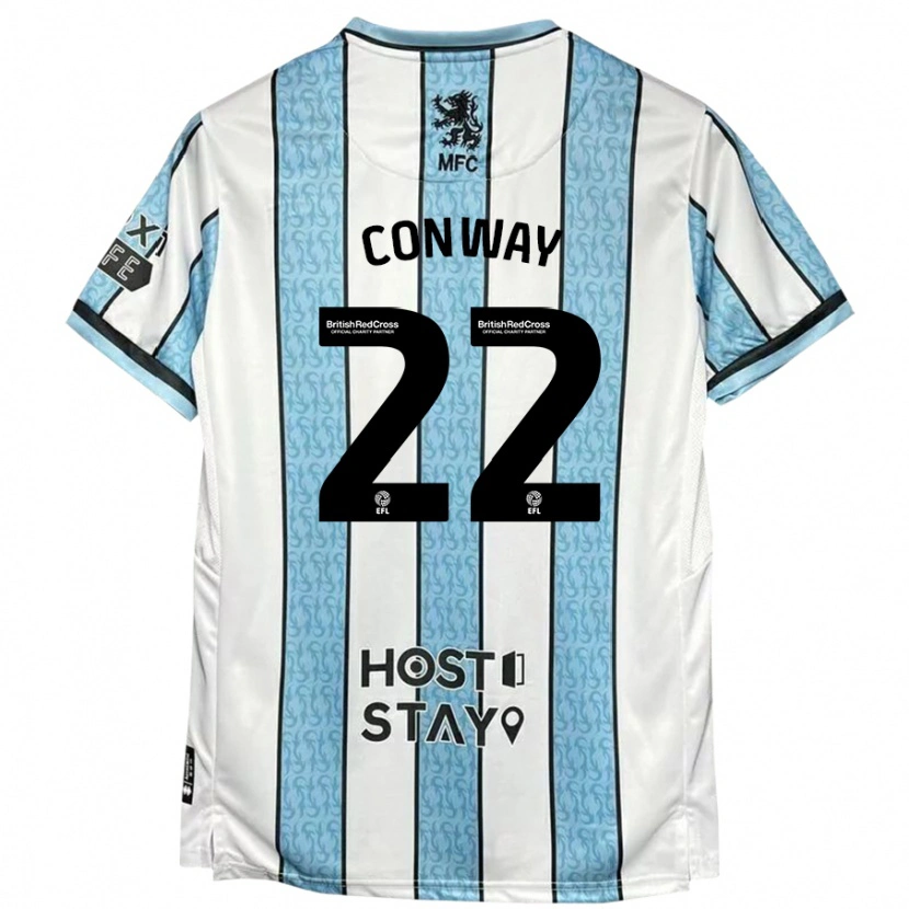 Danxen Hombre Camiseta Tommy Conway #22 Blanco Azul 2ª Equipación 2024/25 La Camisa
