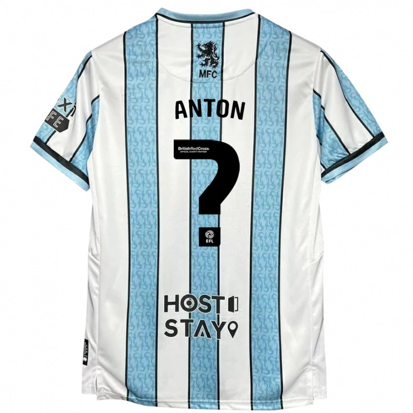 Danxen Hombre Camiseta Anton Palmer #0 Blanco Azul 2ª Equipación 2024/25 La Camisa