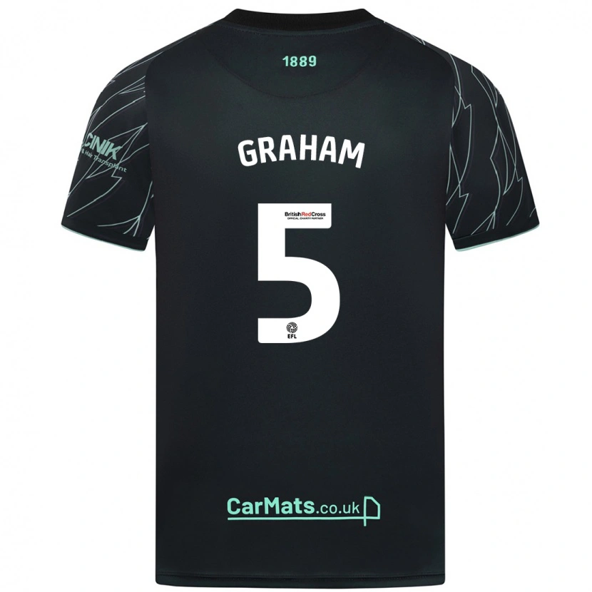 Danxen Hombre Camiseta Molly Graham #5 Negro Verde 2ª Equipación 2024/25 La Camisa