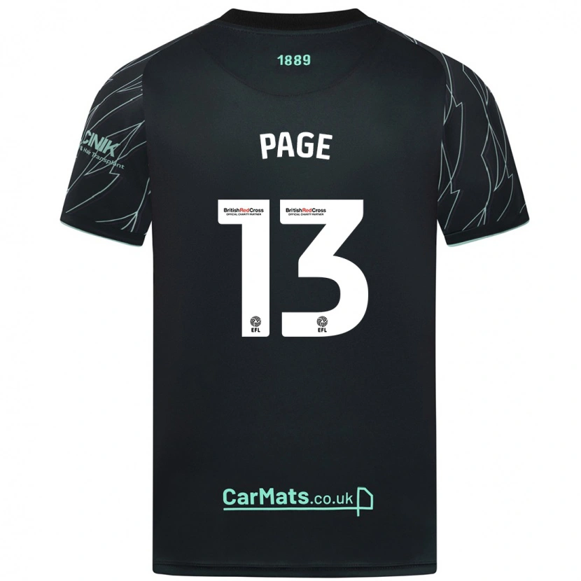 Danxen Hombre Camiseta Olivia Page #13 Negro Verde 2ª Equipación 2024/25 La Camisa