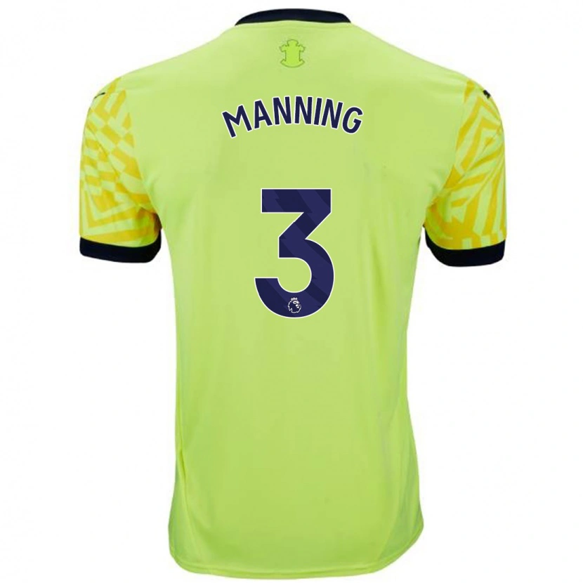 Danxen Hombre Camiseta Ryan Manning #3 Amarillo 2ª Equipación 2024/25 La Camisa
