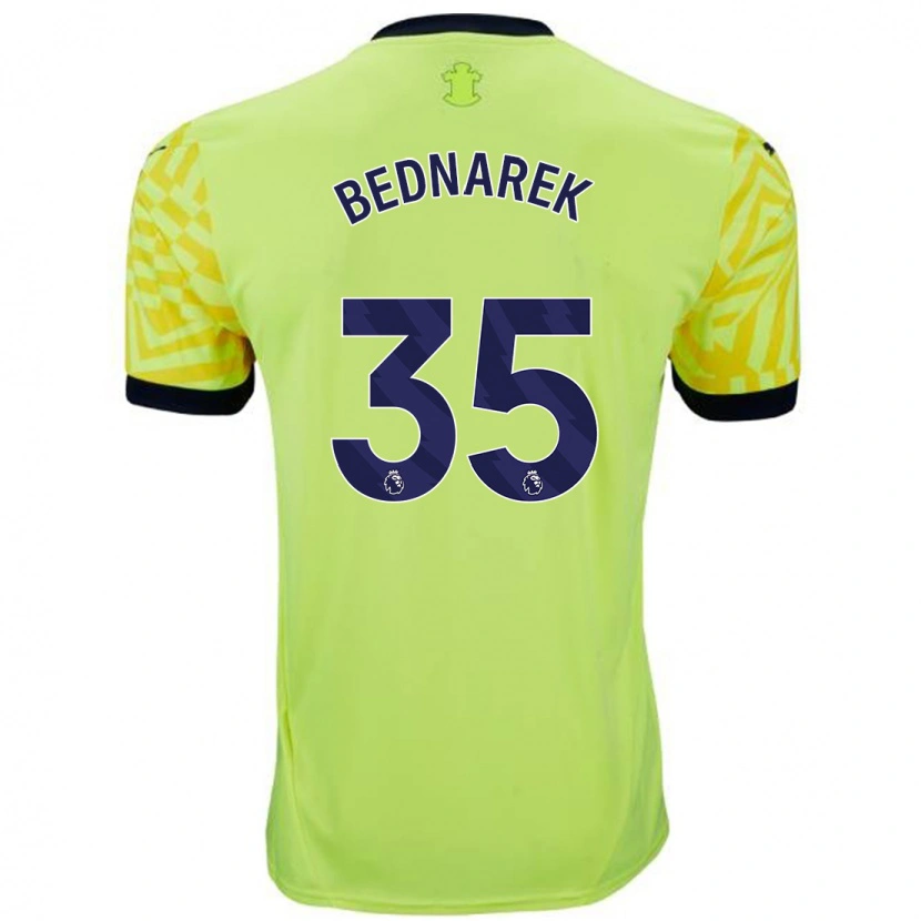 Danxen Hombre Camiseta Jan Bednarek #35 Amarillo 2ª Equipación 2024/25 La Camisa