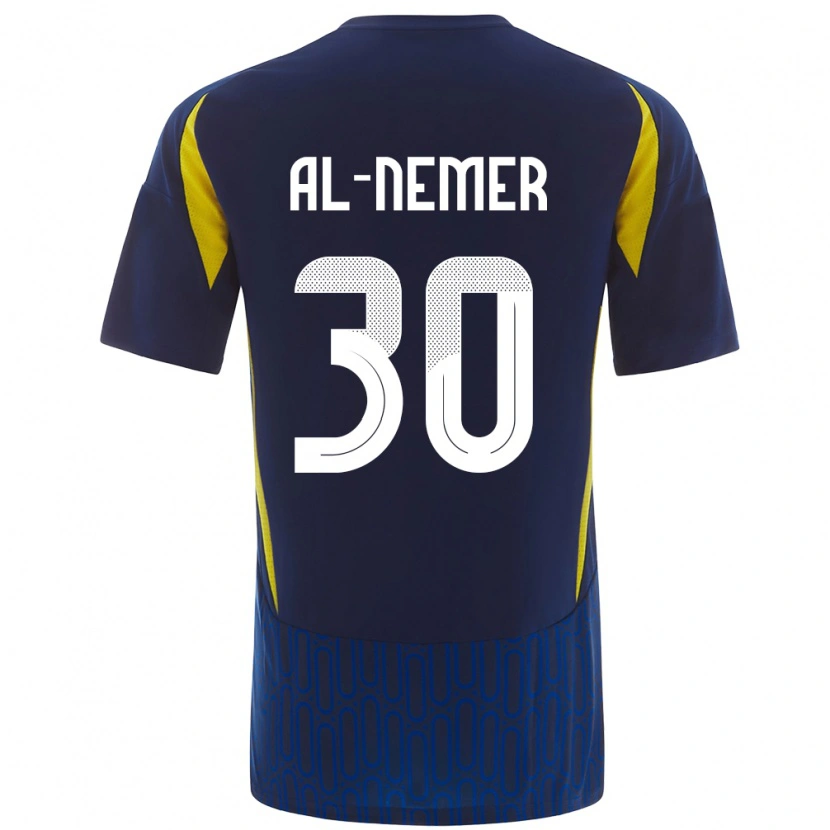 Danxen Hombre Camiseta Meshari Al-Nemer #30 Azul Amarillo 2ª Equipación 2024/25 La Camisa
