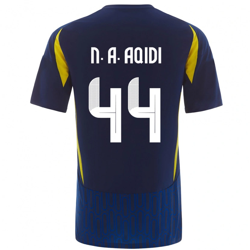 Danxen Hombre Camiseta Nawaf Al-Aqidi #44 Azul Amarillo 2ª Equipación 2024/25 La Camisa