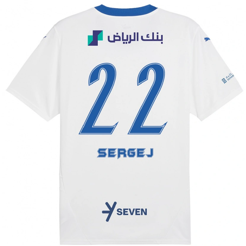 Danxen Hombre Camiseta Sergej Milinković-Savić #22 Blanco Azul 2ª Equipación 2024/25 La Camisa