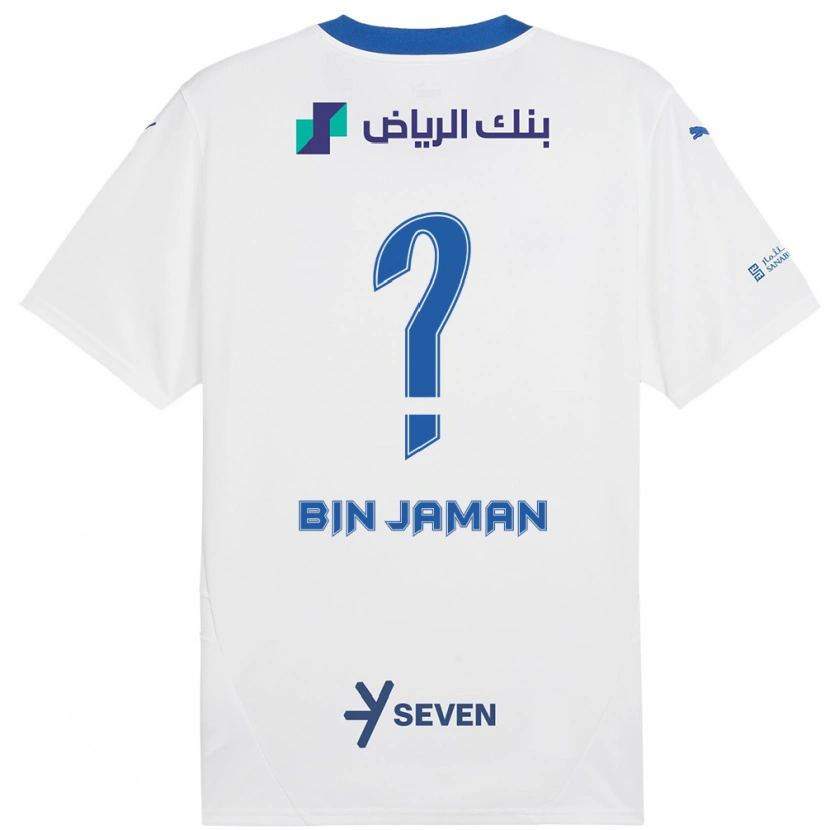 Danxen Hombre Camiseta Rakan Bin Jaman #0 Blanco Azul 2ª Equipación 2024/25 La Camisa