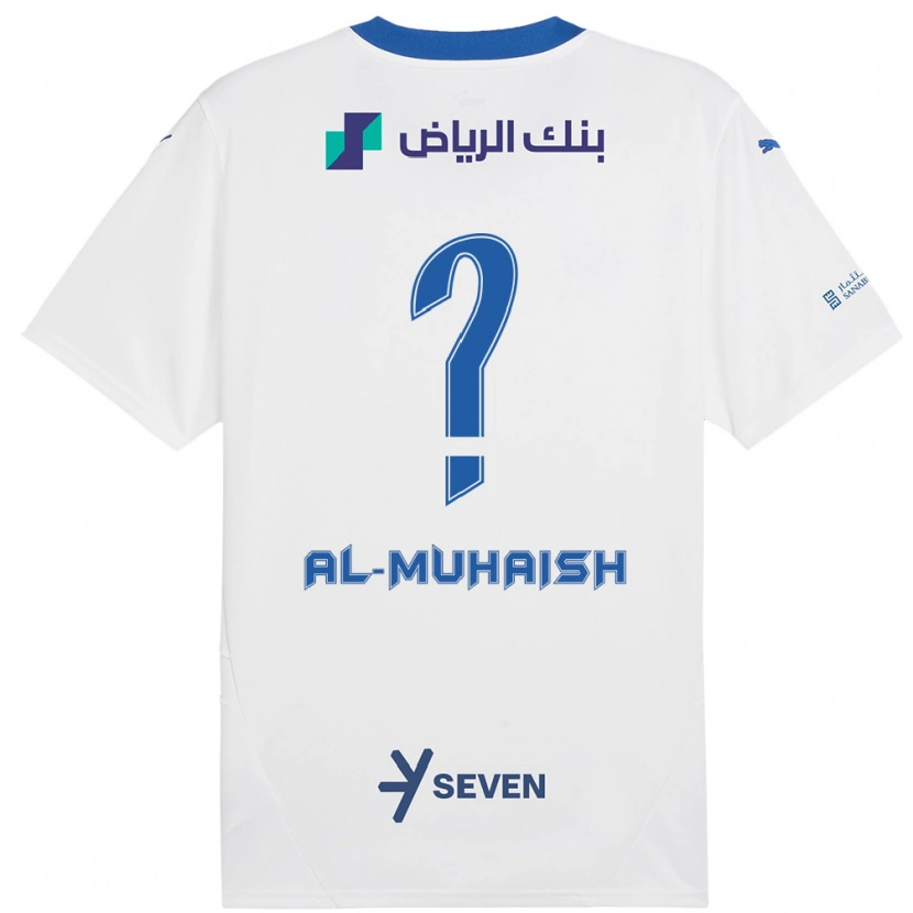 Danxen Hombre Camiseta Mohammed Al-Muhaish #0 Blanco Azul 2ª Equipación 2024/25 La Camisa