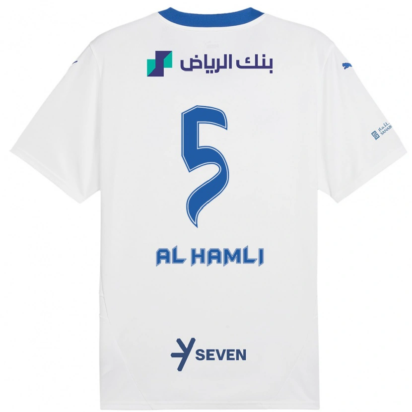 Danxen Hombre Camiseta Noura Al-Hamli #5 Blanco Azul 2ª Equipación 2024/25 La Camisa
