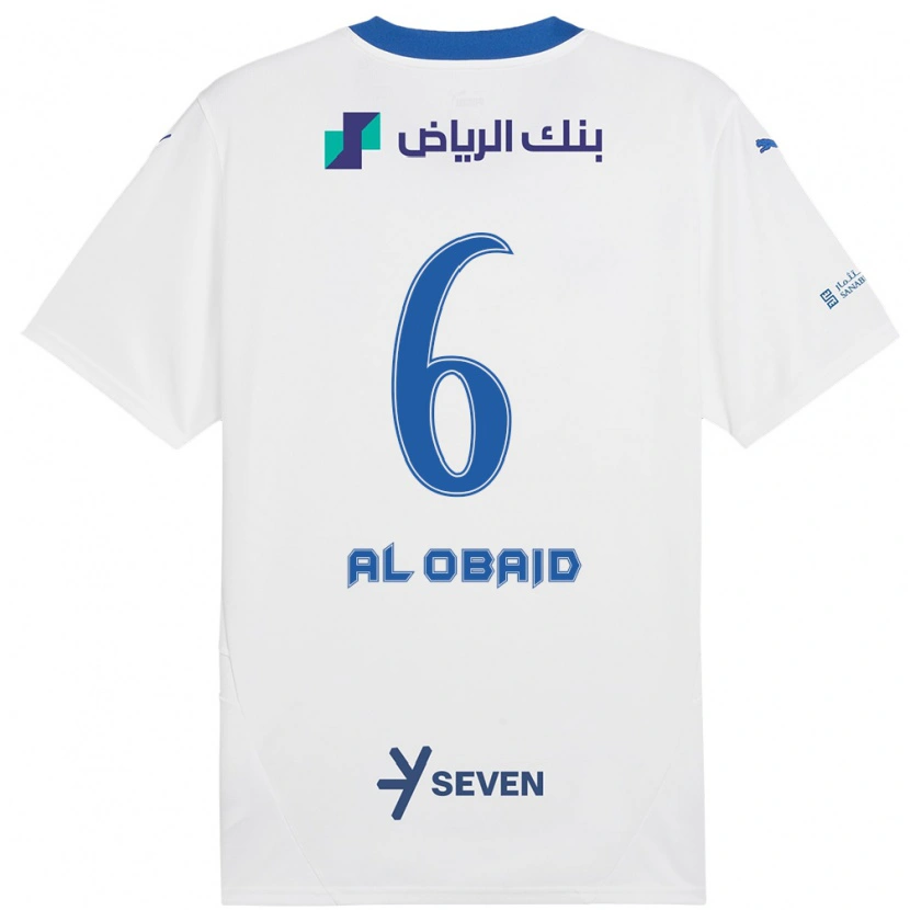 Danxen Hombre Camiseta Lulu Al-Obaid #6 Blanco Azul 2ª Equipación 2024/25 La Camisa