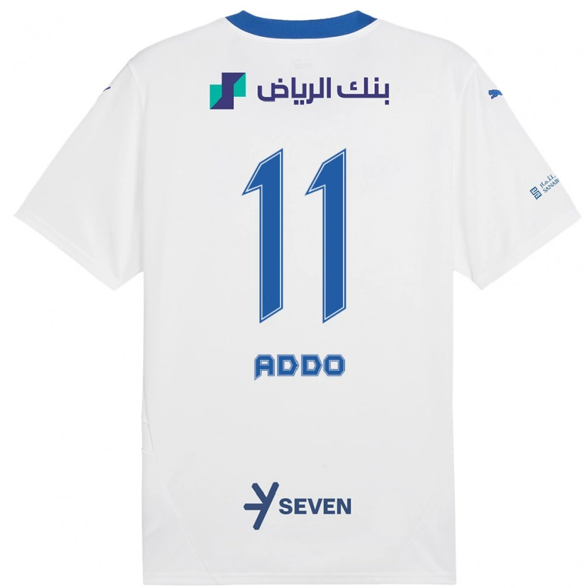 Danxen Hombre Camiseta Elizabeth Addo #11 Blanco Azul 2ª Equipación 2024/25 La Camisa