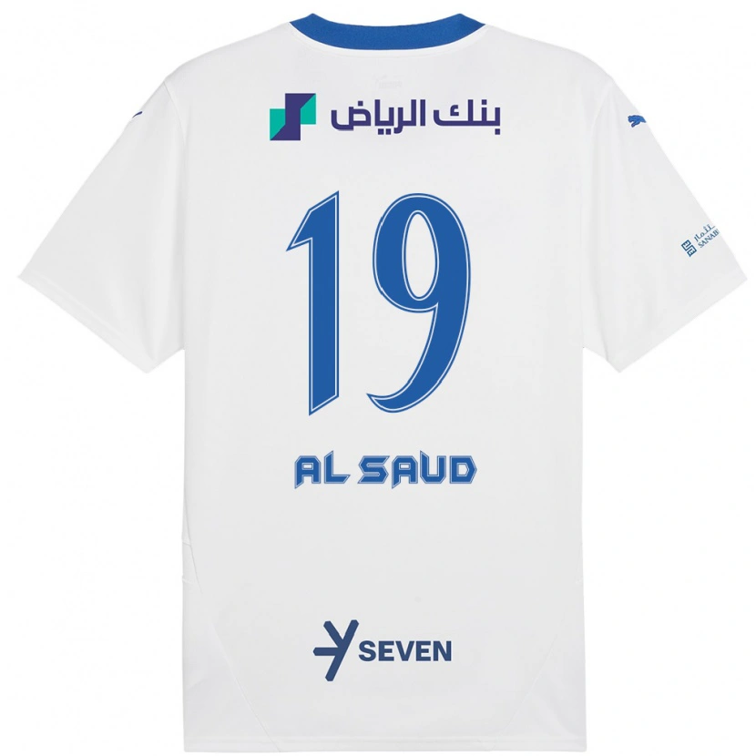 Danxen Hombre Camiseta Manal Al Saud #19 Blanco Azul 2ª Equipación 2024/25 La Camisa