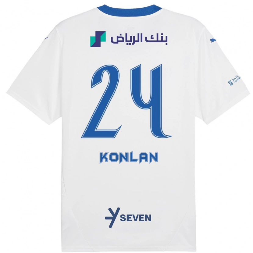 Danxen Hombre Camiseta Cynthia Konlan #24 Blanco Azul 2ª Equipación 2024/25 La Camisa