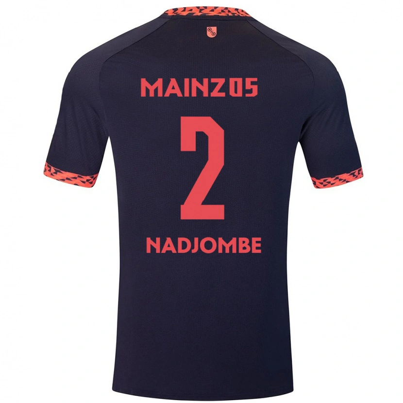 Danxen Hombre Camiseta Jean-Marie Nadjombe #2 Azul Coral Rojo 2ª Equipación 2024/25 La Camisa