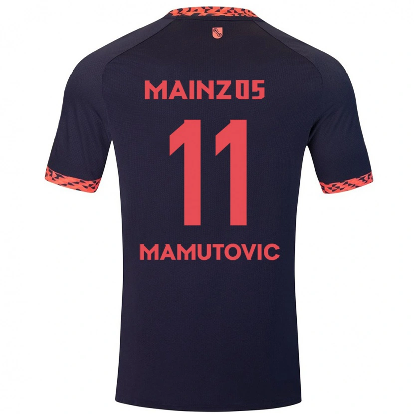 Danxen Hombre Camiseta David Mamutovic #11 Azul Coral Rojo 2ª Equipación 2024/25 La Camisa