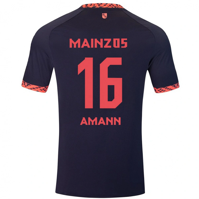 Danxen Hombre Camiseta Jason Amann #16 Azul Coral Rojo 2ª Equipación 2024/25 La Camisa