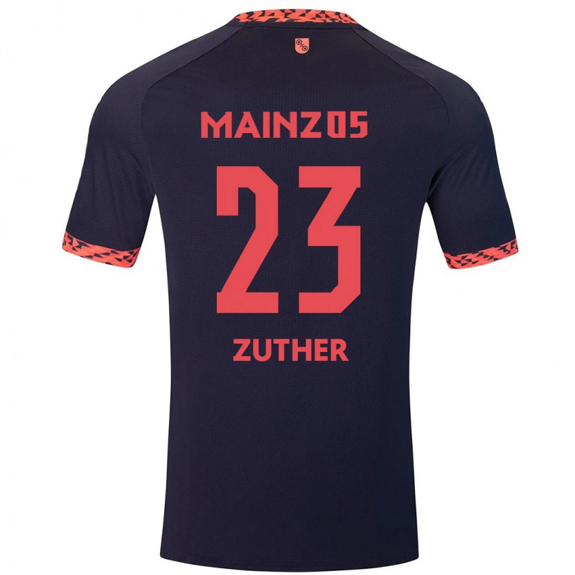 Danxen Hombre Camiseta Pit Zuther #23 Azul Coral Rojo 2ª Equipación 2024/25 La Camisa